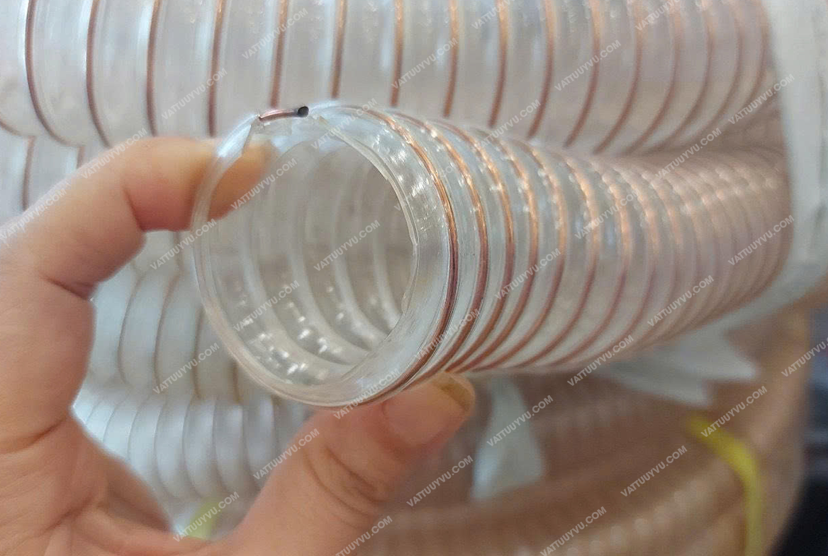Cấu tạo cắt ngang ống nhựa lõi đồng PU lõi thép mạ đồng