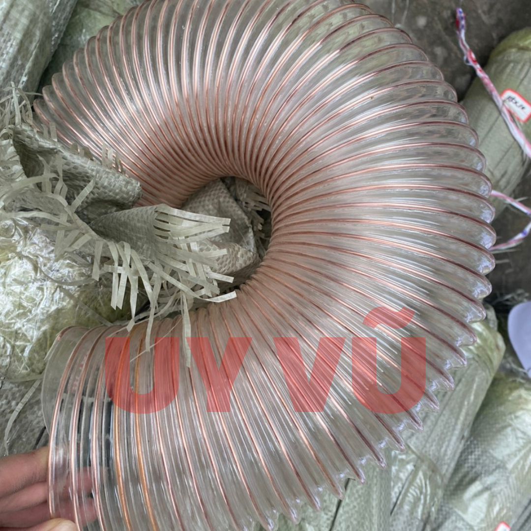 Ống hút bụi PU lõi đồng phi 125mm chống tĩnh điện lắp trong hệ thống hút bụi nhà xưởng