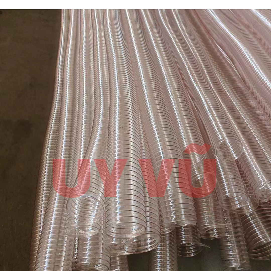 Ống hút bụi PU lõi đồng phi 115mm dùng trong hệ thống hút bụi CNC xưởng gỗ