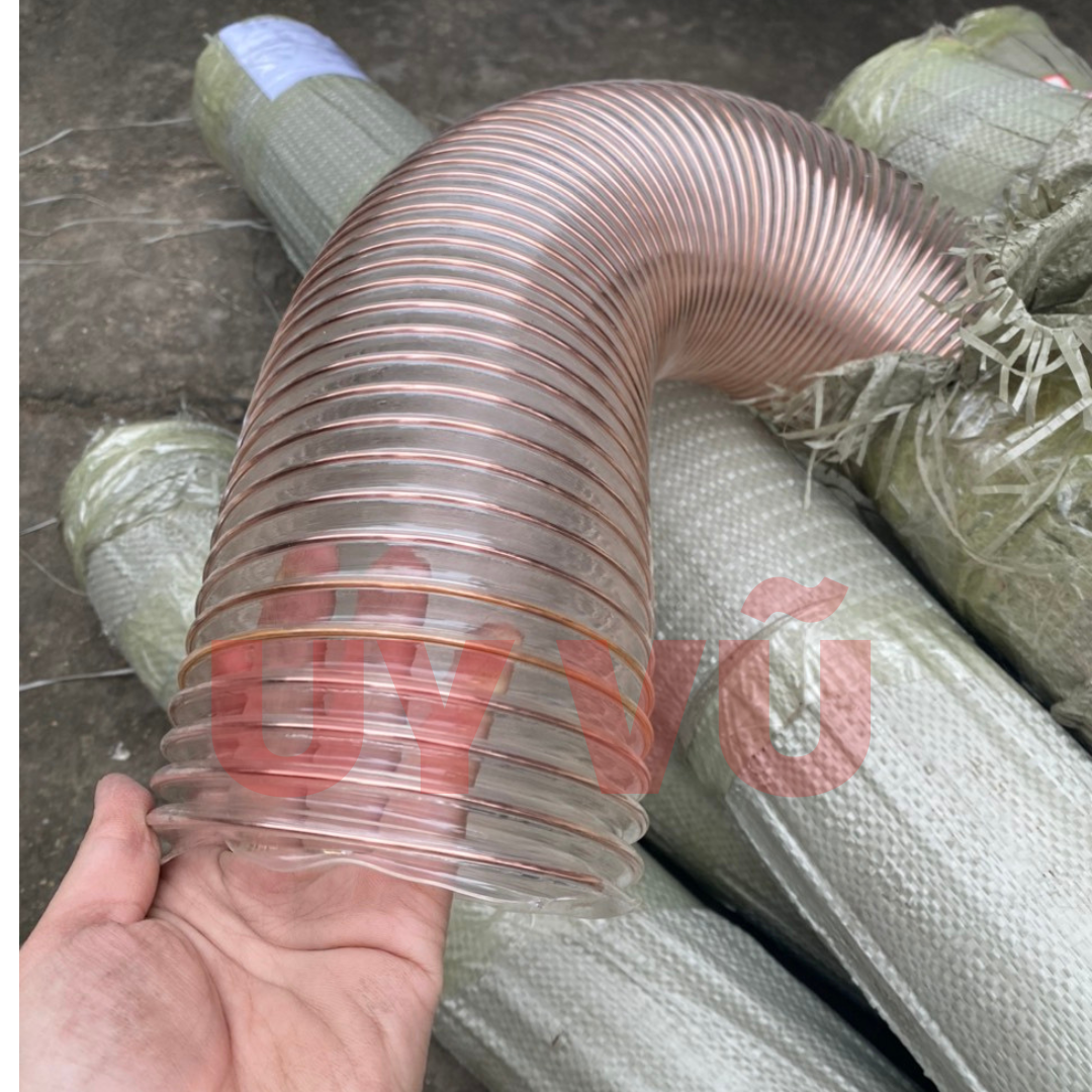 Ống hút bụi PU lõi đồng phi 160mm chống tĩnh điện lắp trong hệ thống hút bụi nhà xưởng