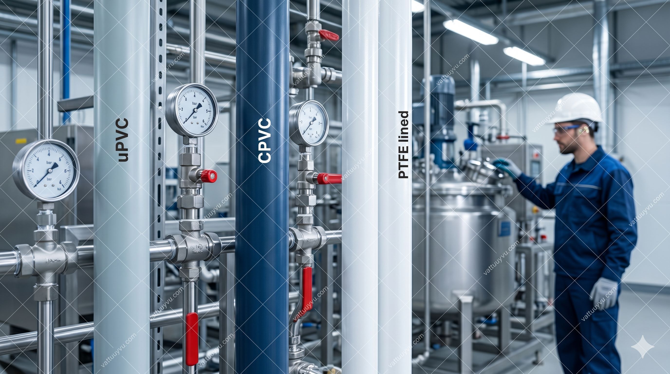 Bộ Tiêu Chí Chọn Ống Nhựa Dẫn Hóa Chất Công Nghiệp An Toàn: Phân Biệt PTFE, uPVC Và CPVC