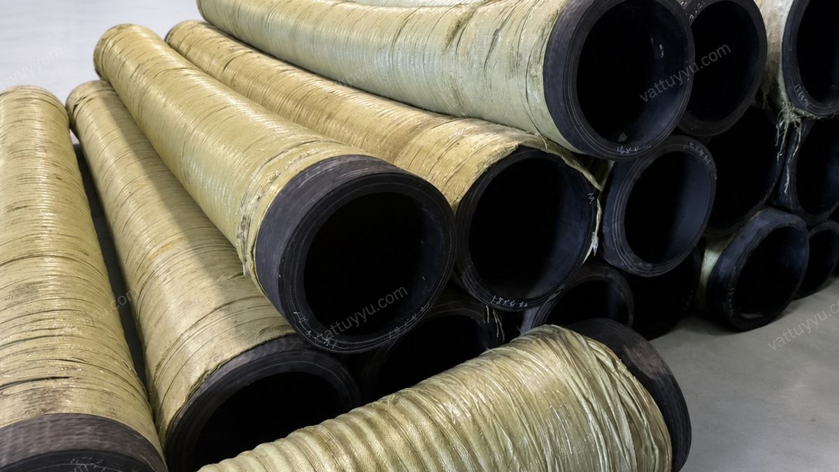 Ống cao su hút cát phi 200 với nhiều đoạn tại kho
