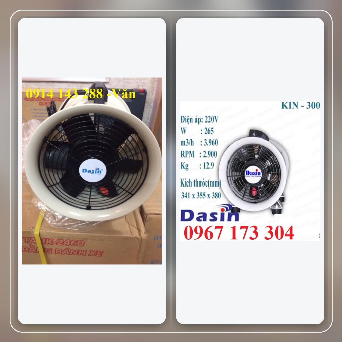 Quạt hút công nghiệp Dasin tại Vật Tư Uy Vũ