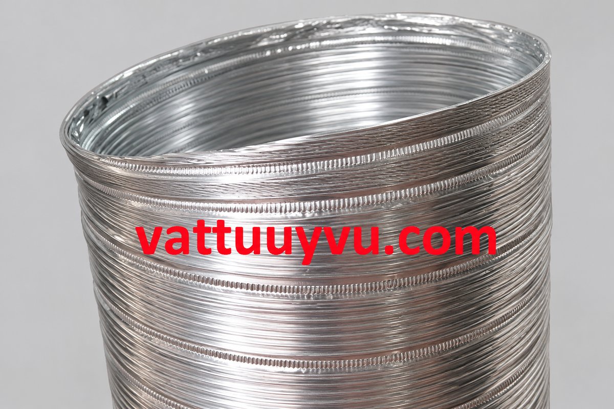 Cận miệng ống nhôm nhún với thành kim loại mỏng và các nếp sát nhau
