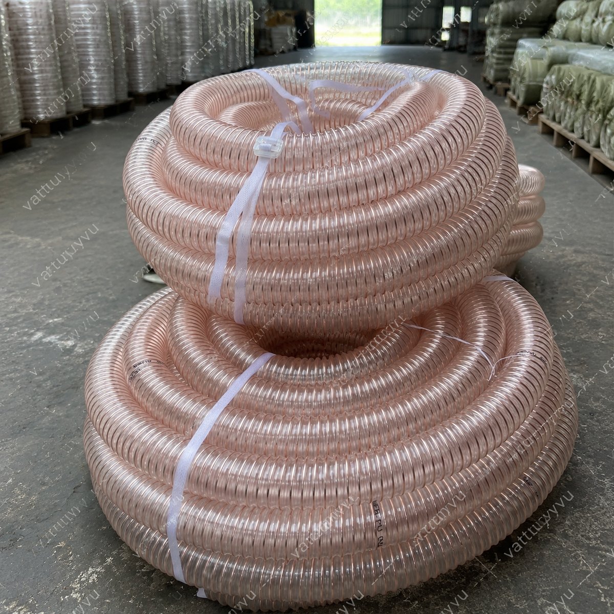 Ống hút bụi PU lõi đồng phi 150mm chống tĩnh điện - ảnh thực tế cuộn ống PU lõi đồng
