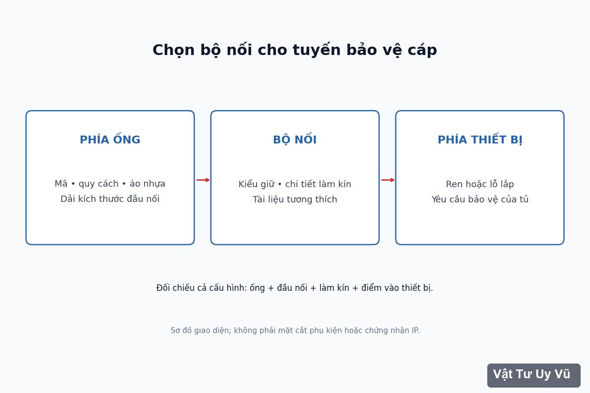 Sơ đồ kiểm tra ống đầu nối chi tiết làm kín và điểm vào thiết bị điện