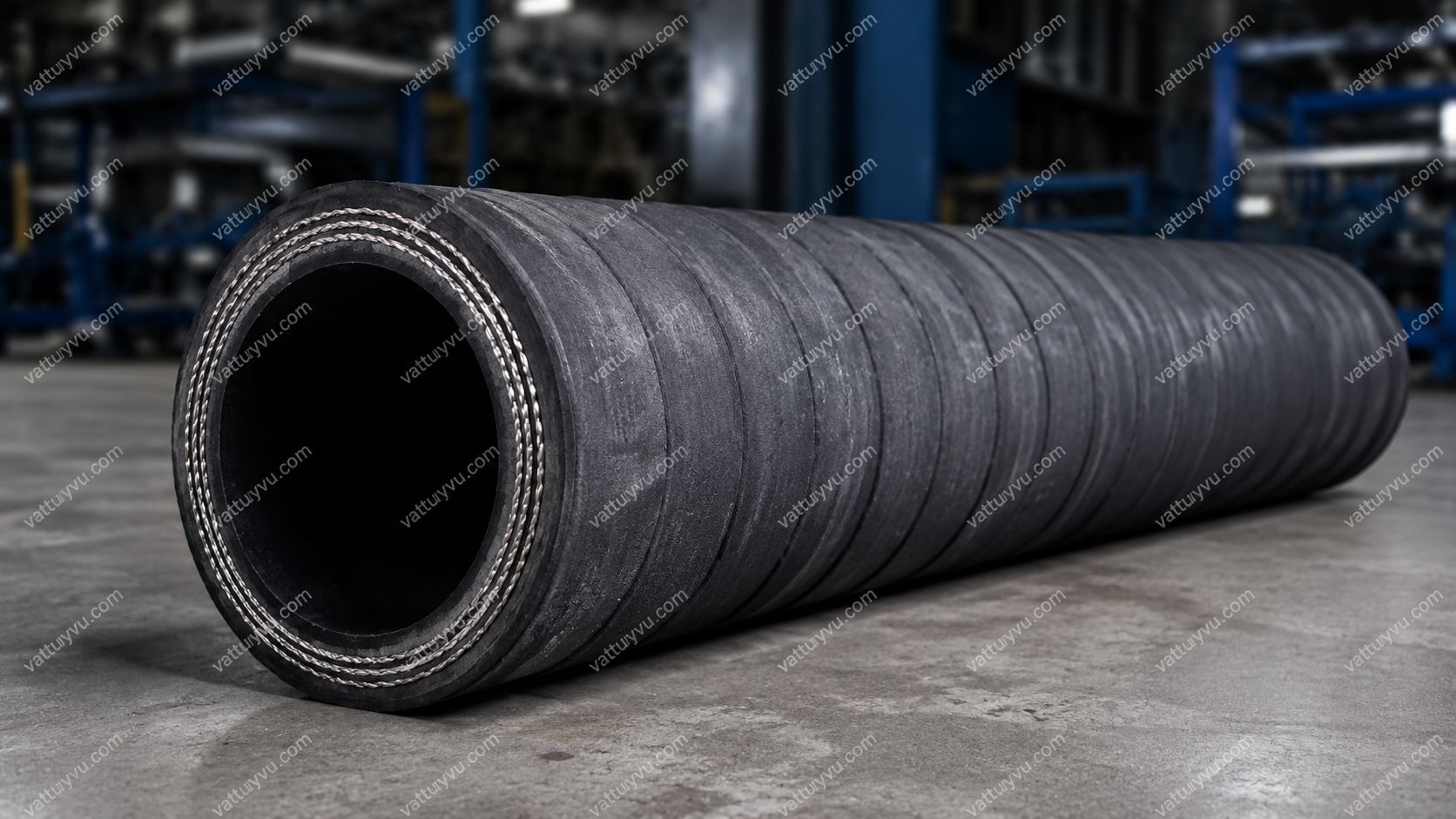 Ống cao su lõi thép chịu va đập và nhiệt độ cao cho xưởng cơ khí