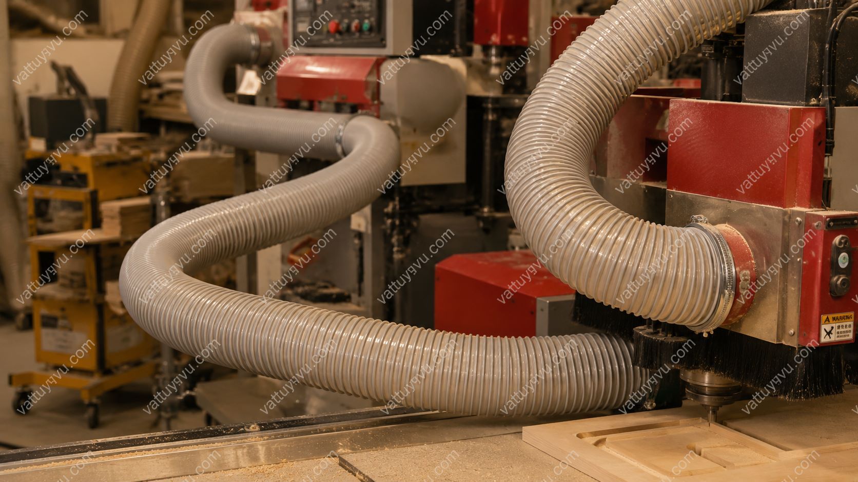 Ứng dụng ống hút bụi gân nhựa trong thông gió